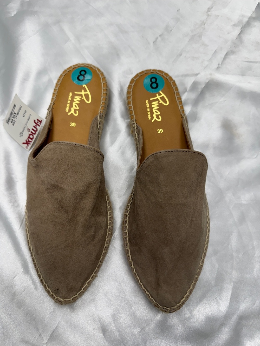 Pilar Taupe Suede Slip-On Mules sz. 8